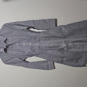 J. Crew Navy and White Long Sleeve Dress